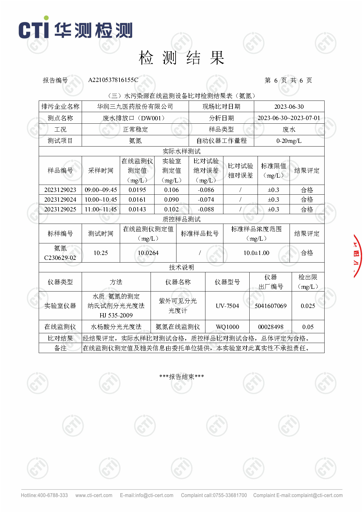 win必赢总部1季度废水在线监测设备比对检测汇报_Page18