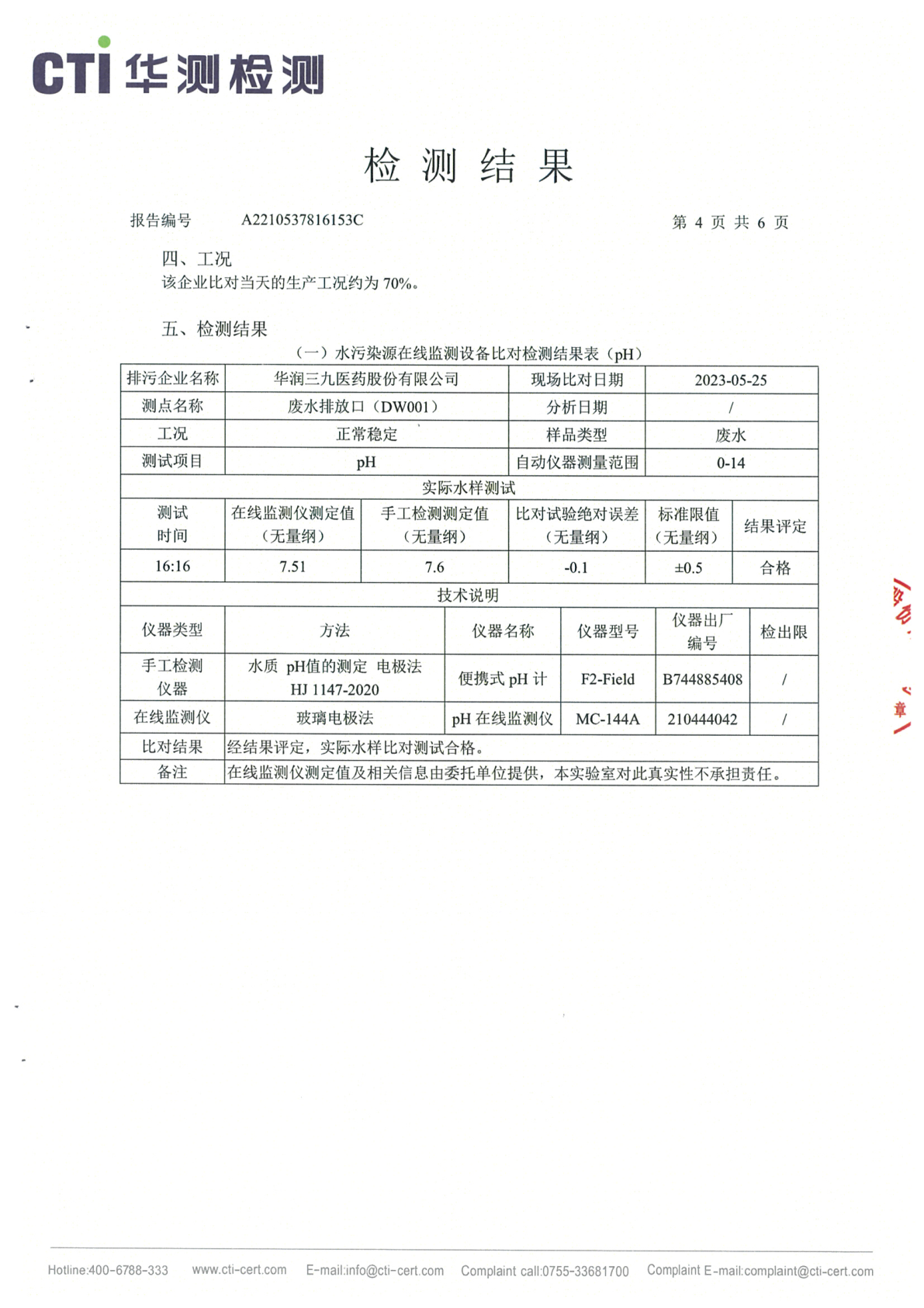 win必赢总部1季度废水在线监测设备比对检测汇报_Page10